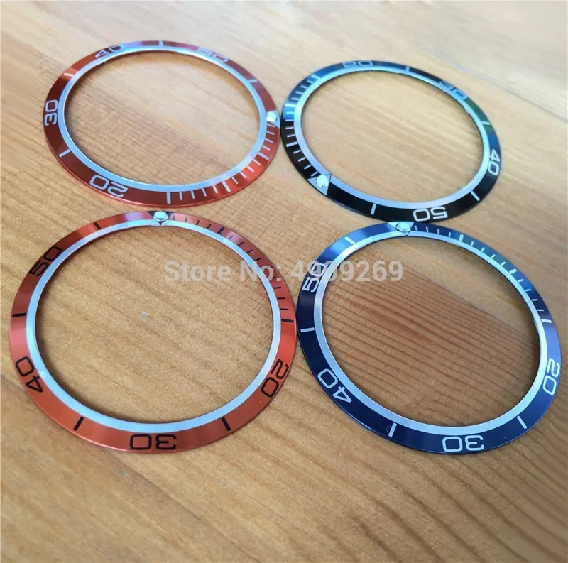 Luminous aluminum 41mm bezels inserts loop for OMG seama planet ocean automatic Chronograph orange/balck/blue watch parts tools