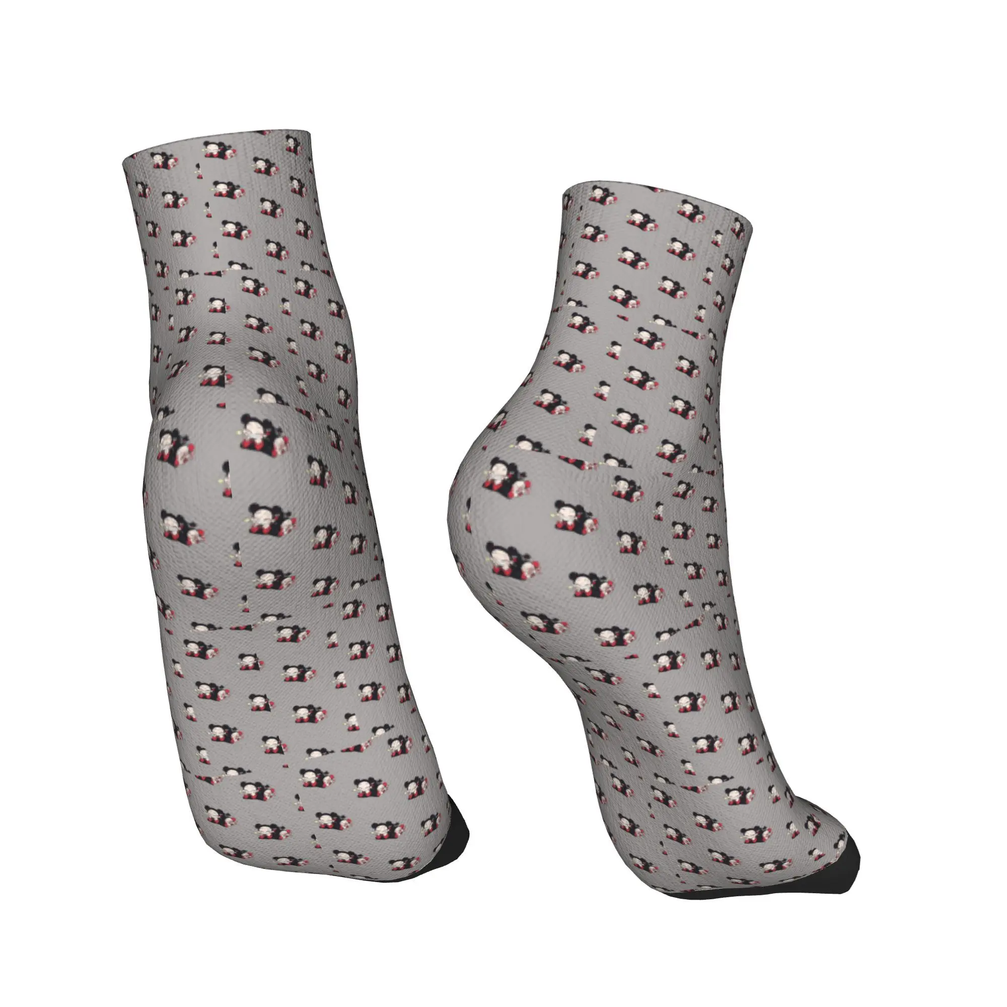 Calcetines Pucca y Garu para todas las estaciones, calcetines deportivos súper suaves Harajuku de tubo medio, medias suaves de moda para hombres y mujeres, regalos