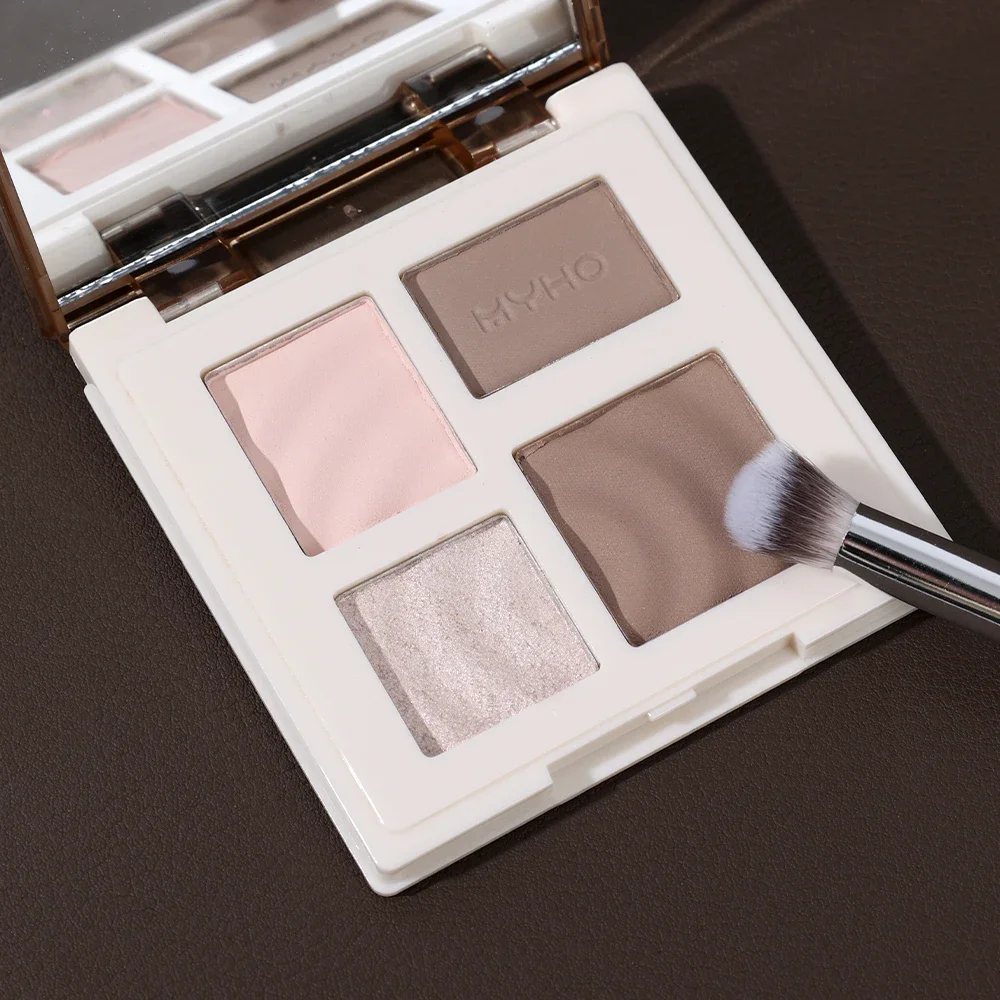 Natural Brighten Maquiagem Paleta, 4 Cores, Bloom Shadow Shaper, 3D Nariz Rosto, Contorno Em Pó, Iniciantes