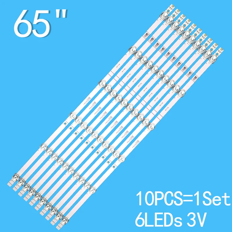 3V 6 luzes 611mm LED Backlight Strip para Hisense 65 TV LB6507M V0 65H6570F 65H6510G H65B7100 H65B7300 HD650V1U72-T0L1 HE659XH H H