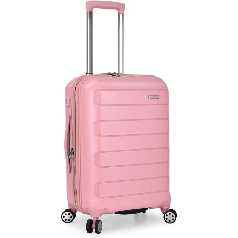 Choice Indestructible Hardshell Expandable Spinner Luggage, Pink, Carry-on