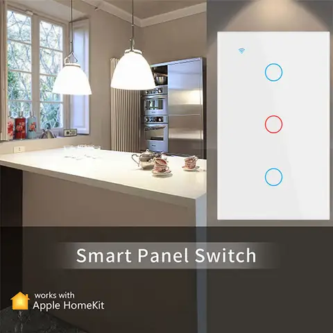 Apple Homekit Smart Switch Ingen neutral EU/US WIFI Peksensor Ljusströmbrytare Smart Google Home Alexa Siri Röststyrning 220V 110V 8 best sales HomeKit Smart Switch - №1