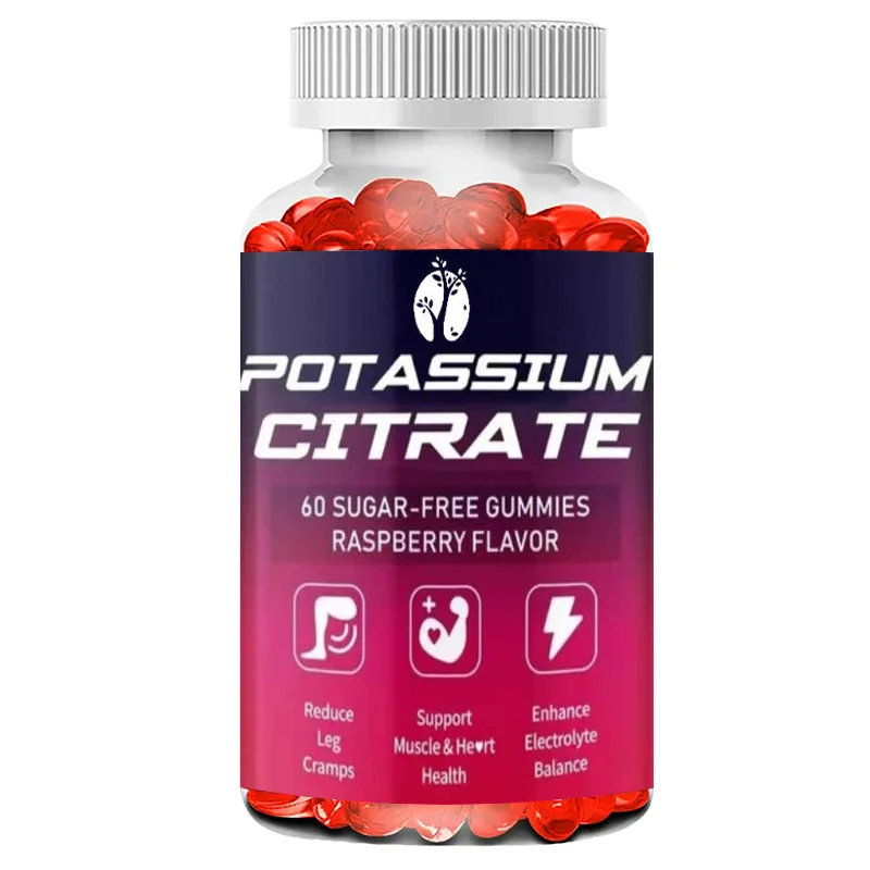 Adult Potassium Citrate Gummies, 1000mg Sugar Free Potassium, Highly Effective in Supporting Leg Spasms and Electrolyte Balance
