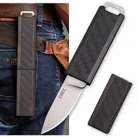 2425 Mini Pocket Stonewashed Fixed Blade Knife Outdoor Portable Jungle Multifunctional Survival Knife Nylon Handle EDC Tools