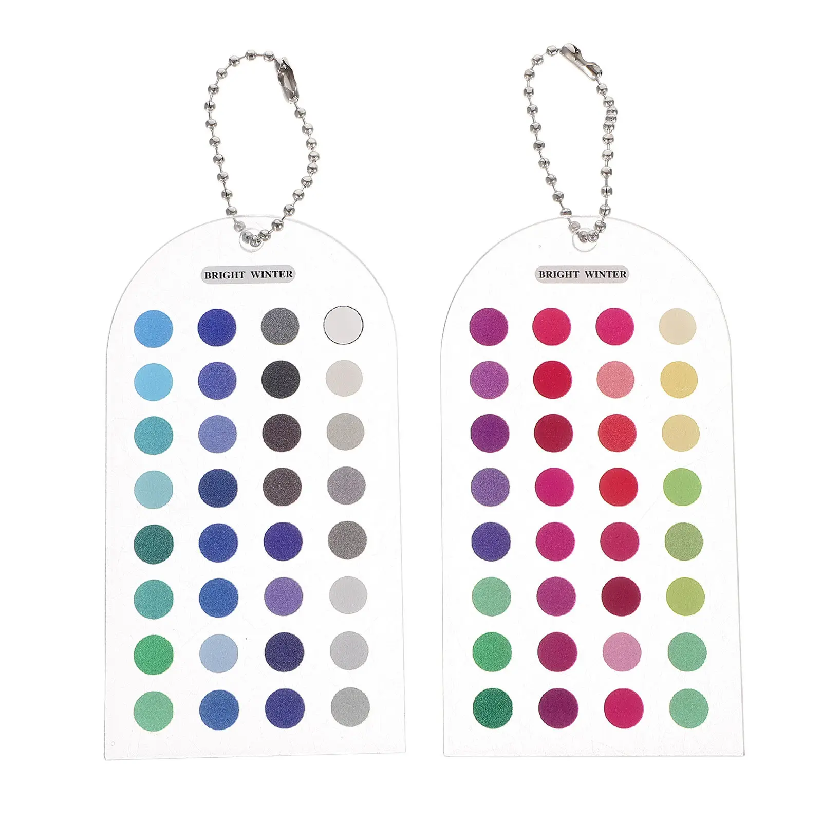 2Pcs Clear Acrylic Color Analysis Template Cards Portable Seasonal Palette Fashion Styling Makeup Outfit Guide