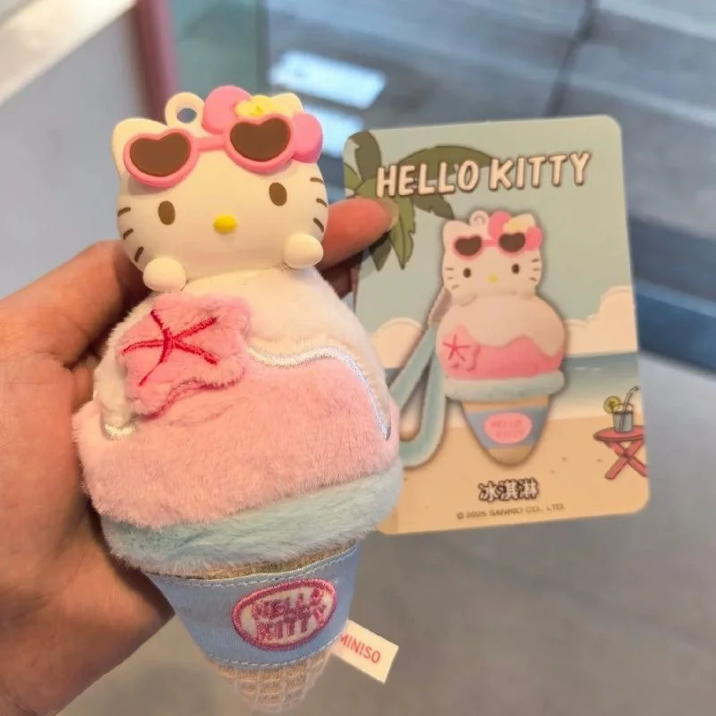 ของแท้ Hellokitty ฤดูร้อนสีดําเด็ก Plush น้ํามันหอมระเหยกล่องตาบอดสีตุ๊กตากระเป๋าเป้สะพายหลังจี้ตกแต่งแนวโน้มของเล่นของขวัญวันเกิด