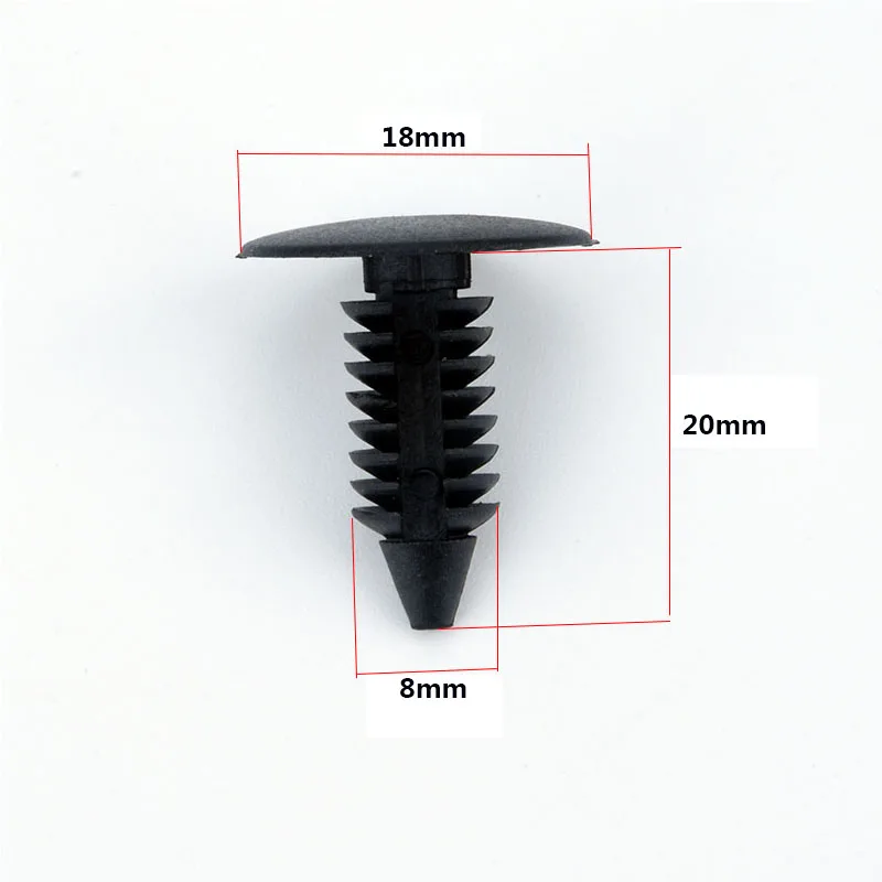 50Pcs Auto Fastener fit 8mm Hole Nylon A16 Clips Fender Bumper Shield Retainer Rivet For Mazda G M Ford Chrysler Automobile