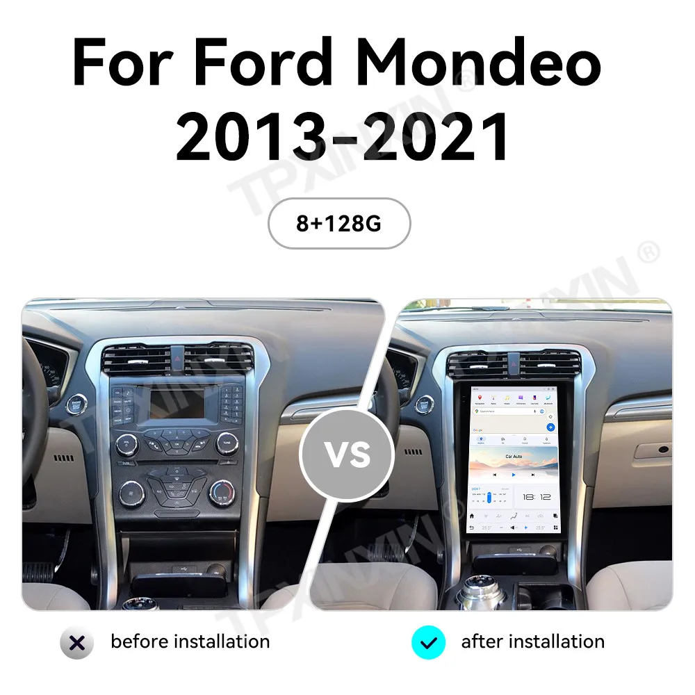13.6 Inch Car Radio Carplay For Ford Mondeo Fusion MK5 MK6 2013-2021 SYNC1 SYNC2 SYNC3 Android13 Multimedia Player GPS Head Unit