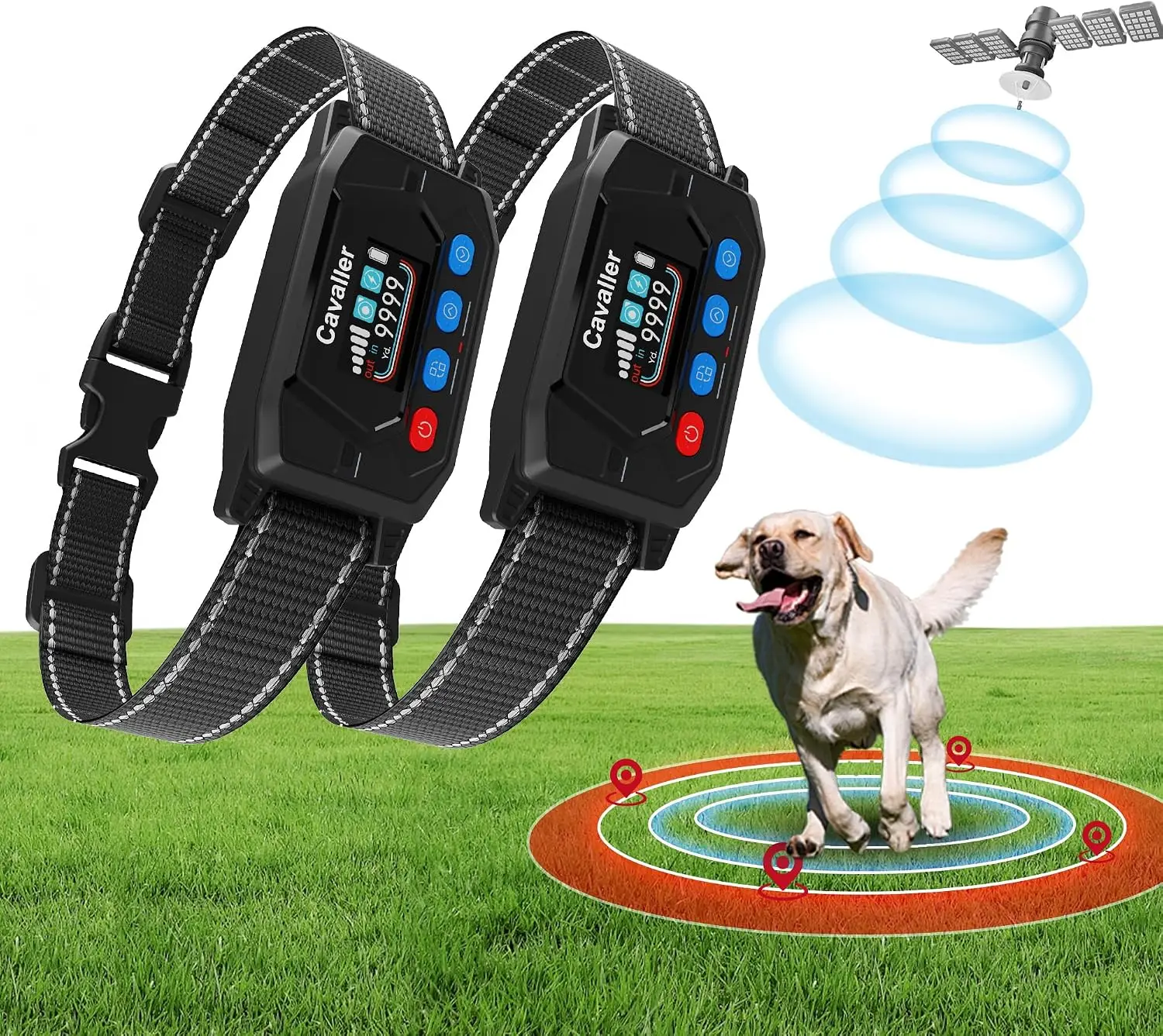 GPS Wireless Dog Fence System- Electric Fence for Dogs with 3 Warning Modes Waterproof | Outdoor Use Only | GPS Positioning | Sa