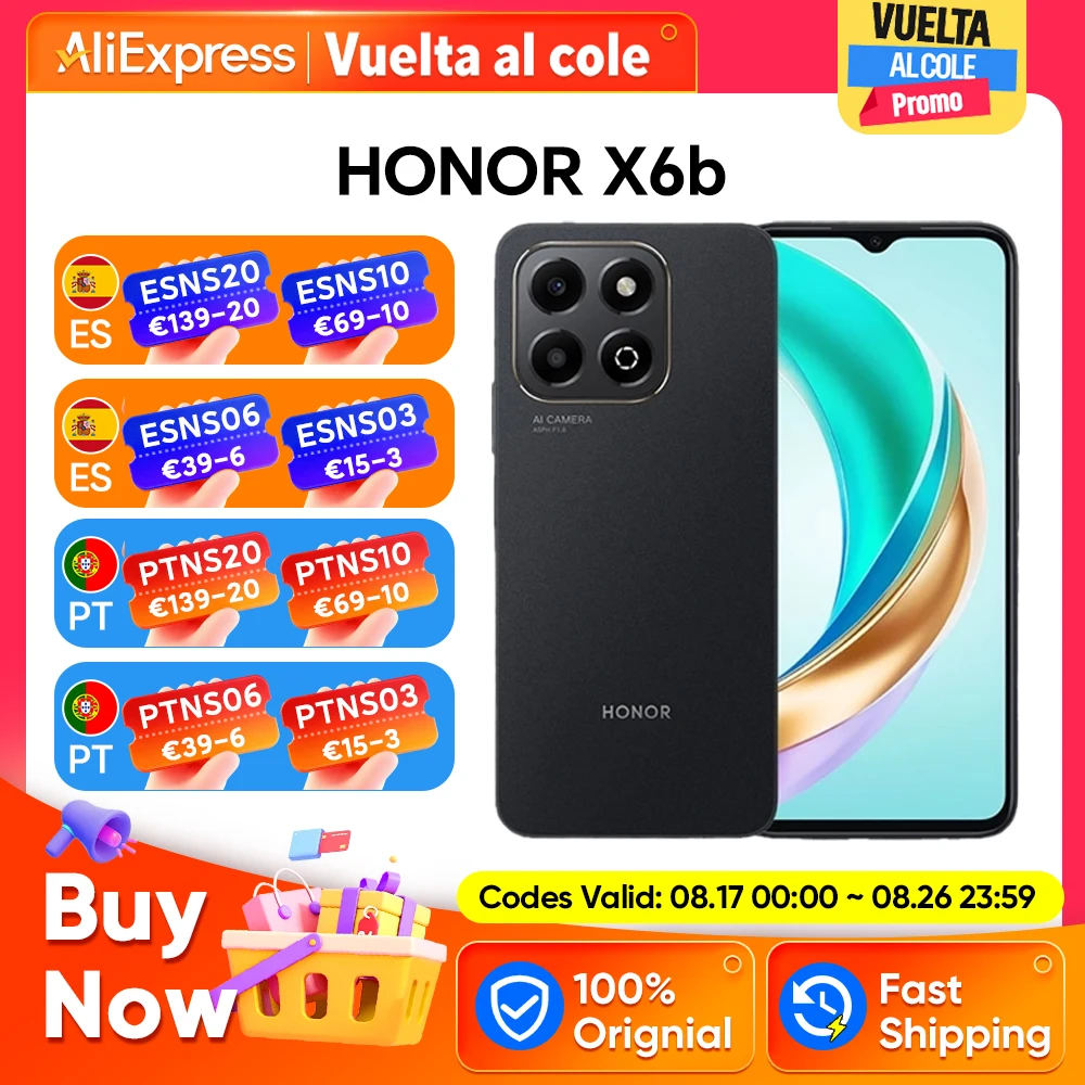 HONOR X6b, Versión EU, Smartphone con Batería de 5200 mAh, Gran Almacenamiento …