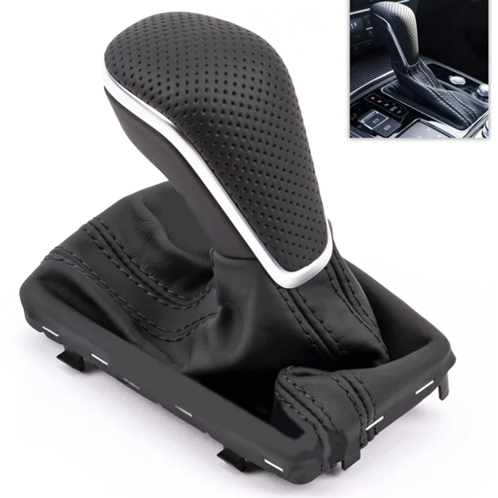 

Black Leather Shift Knob Stylish Appearance Meticulously Crafted Pleasurable Tactile Experience For Left-Hand Drive