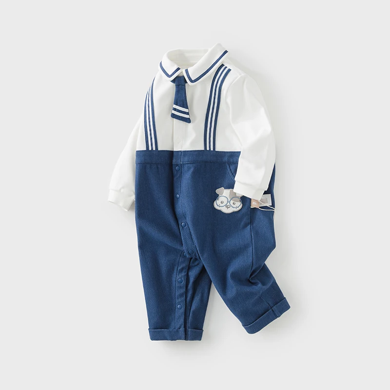 Dave Bella Baby Jumpsuit Romper Newborn Creeper Autumn Boys Romper Casual Lovely Comfortable Gentleman-Style DB3236219