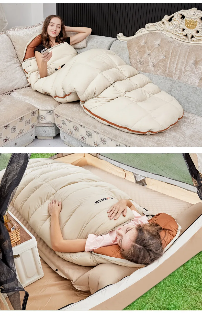 Lohascamping Erwachsenen-Daunenschlafsack Maschinenwaschbar Ultraleichter 3-Jahreszeiten-Schlafsack für Zuhause, Reisen und Camping – Detail 14