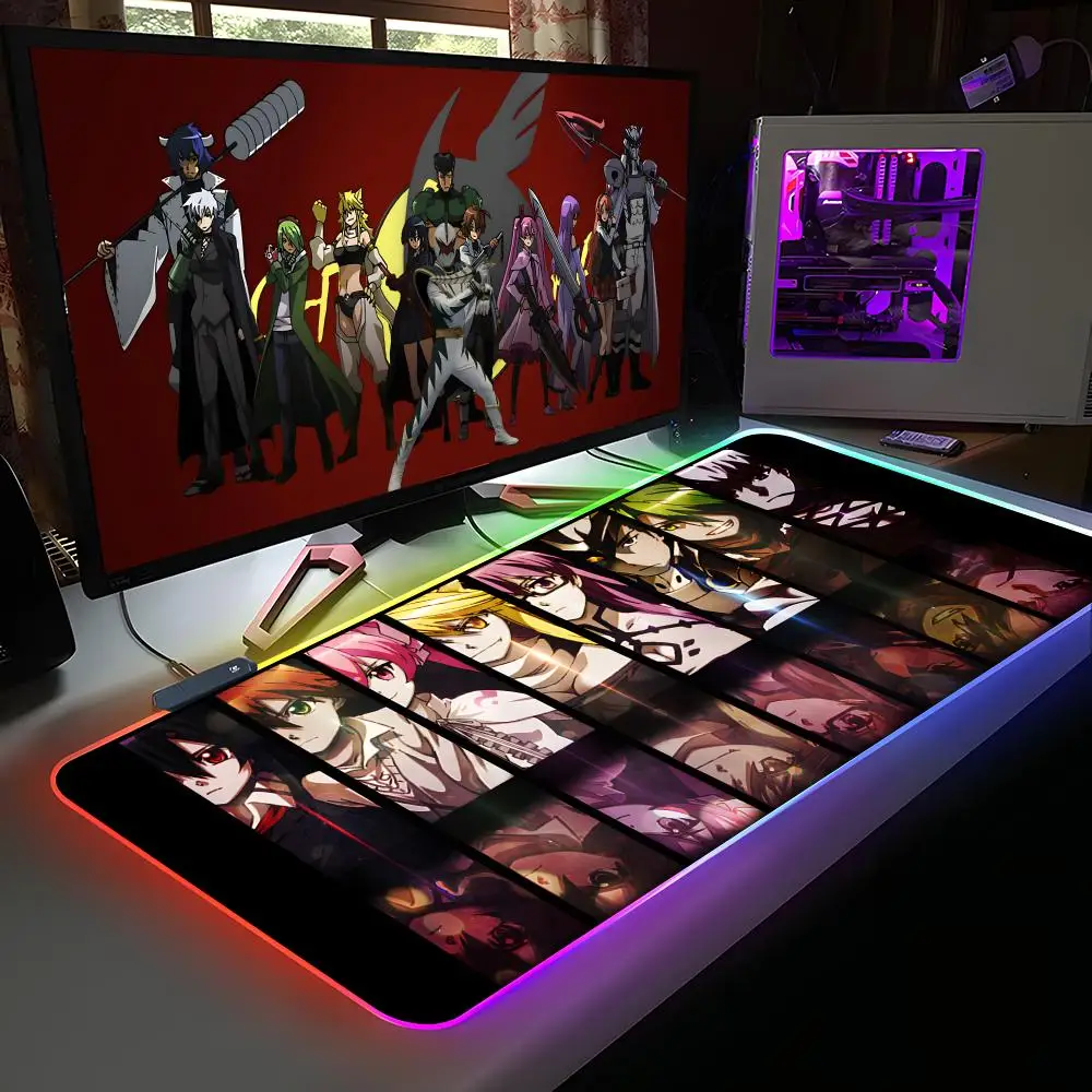 

Akame Ga Kill Mouse Pad RGB Rubber Computer Laptop Official Game Colored esports Aesthetic Pretty Fashion Luxury Mat