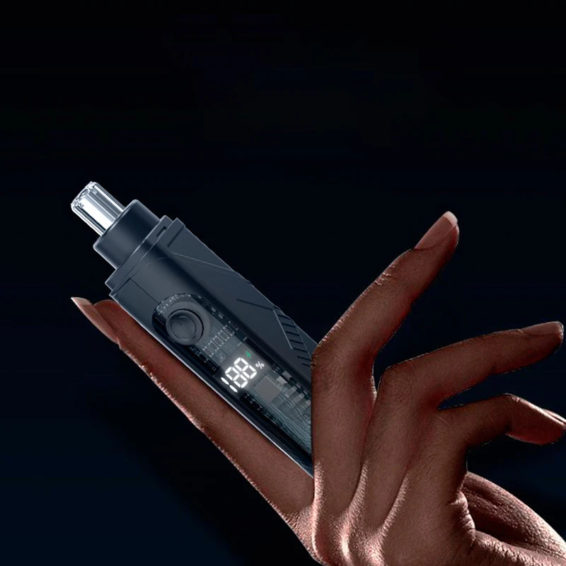 ماكينة تشذيب شعر الأنف الكهربائية للرجال والنساء بشاشة رقمية 360 درجة °   آلة دوارة لإزالة شعر الأنف والأذن، شفرة حلاقة قابلة للفصل