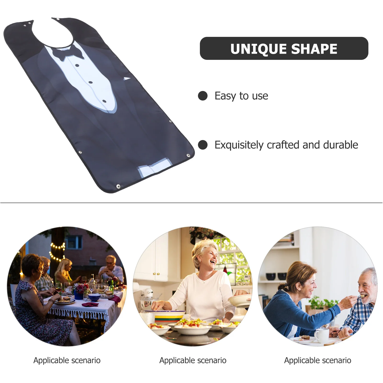 

Elderly Bib Food Eating Adult Senior Bibs Unisex Adults Men for Elders Reusable Dining Clothing Protector