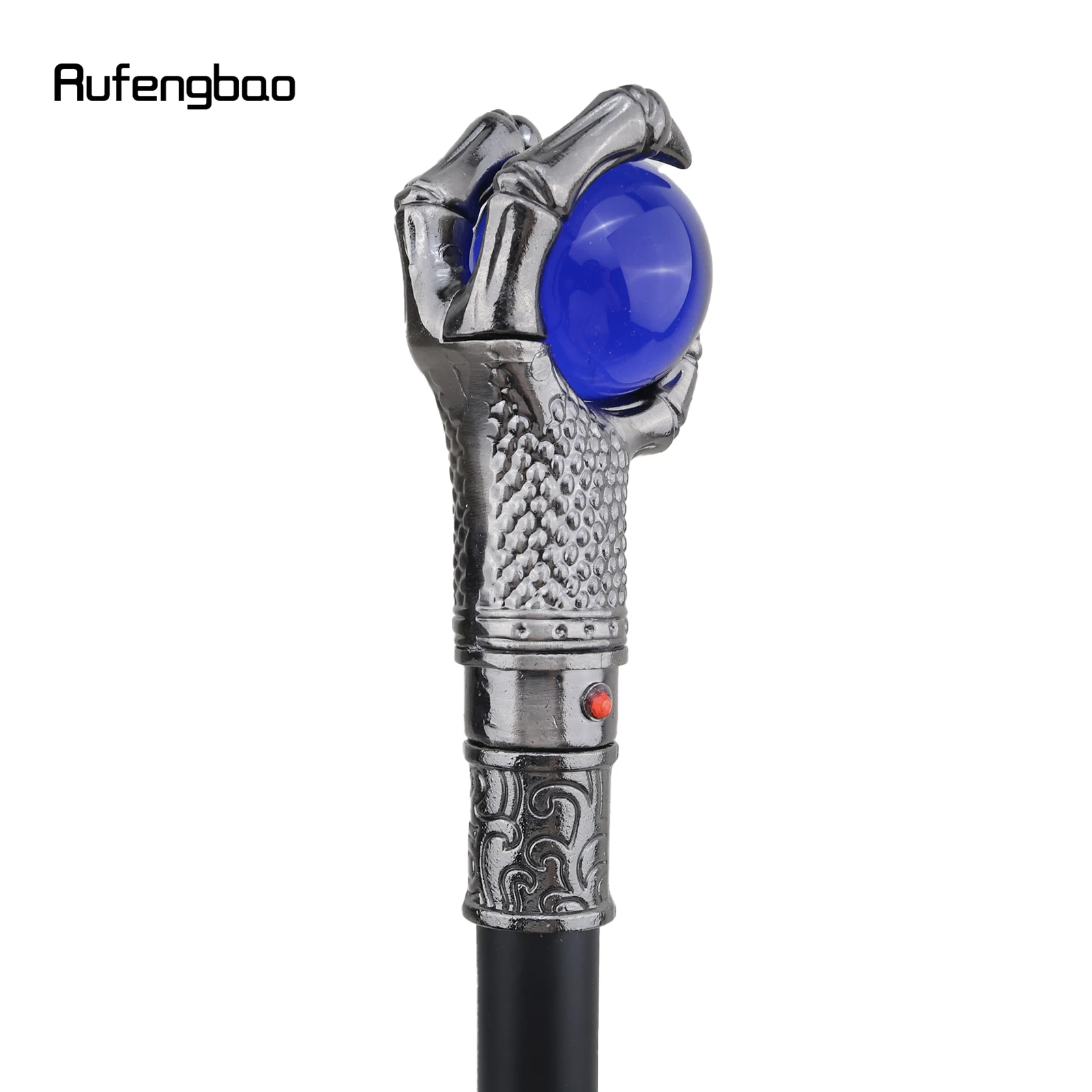 Silver Dragon Claw Grasp Blue Glass Ball Walking Cane Fashion Decorative Walking Stick Gentleman Elegant Cosplay  Crosier 93cm