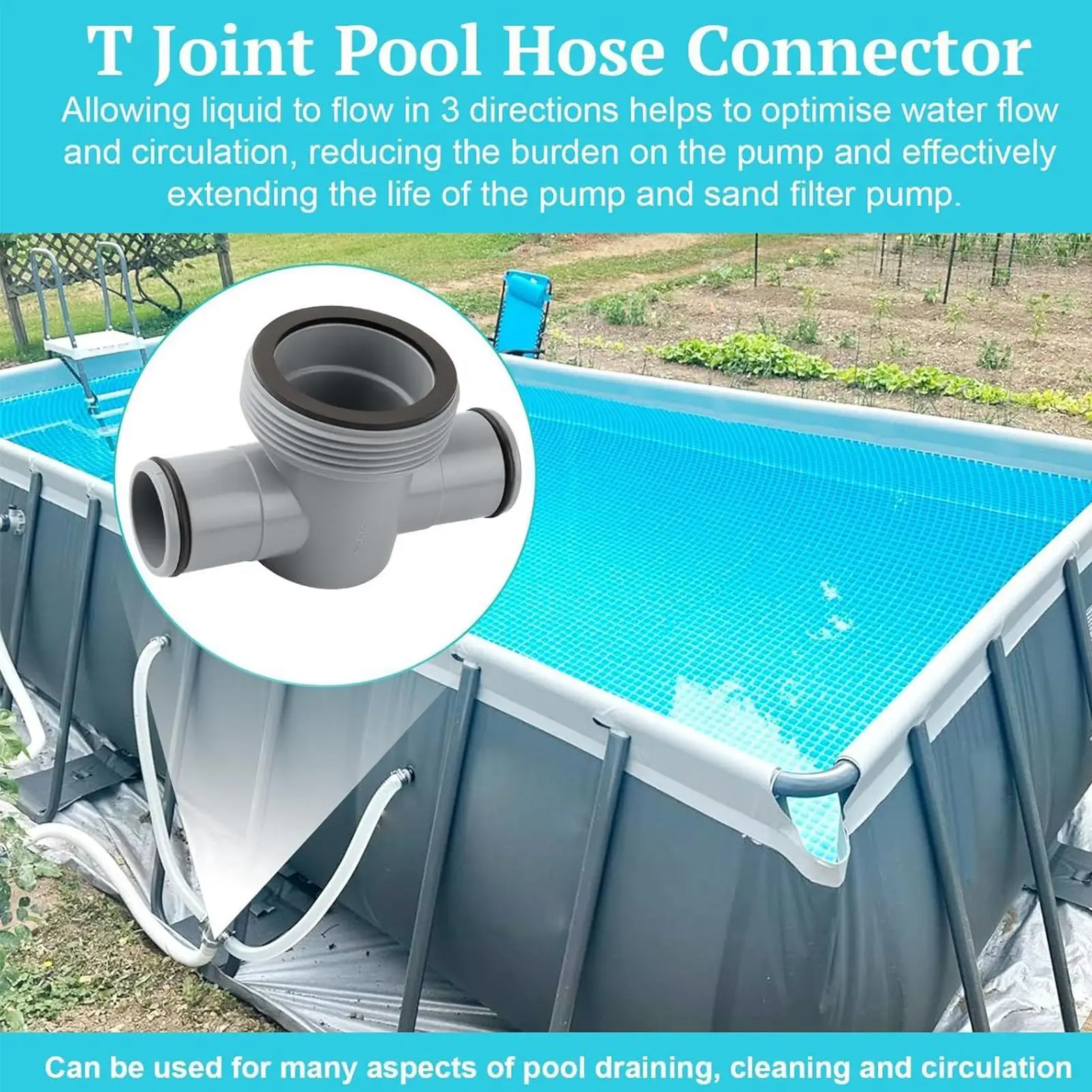 

Pool Hose T Adapter Split Swimming Pool Hose Connector T Adapter Coupling High-Strength Efficient T Adapter Coupling For