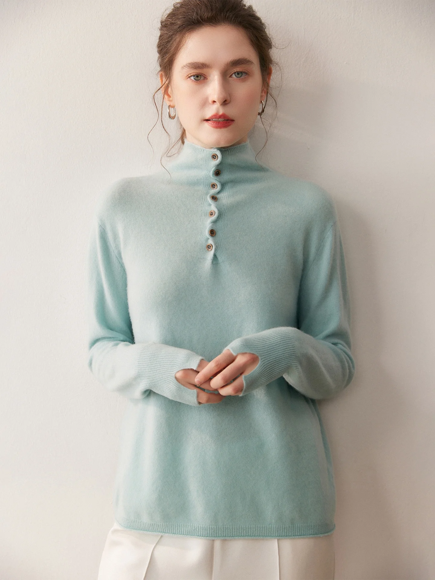 

Эффективный утягивающий свитер с высоким воротником для женщин, вязаный, с длинными рукавами, базовый слой, облегающий, однотонный