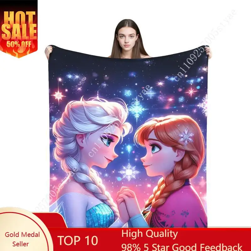

Frozen Elsa Anna Blankets Disney Cartoon Plush Blanket Soft Indoor Decoration Adult Child Holiday Party Gifts Warm Custom Quilt