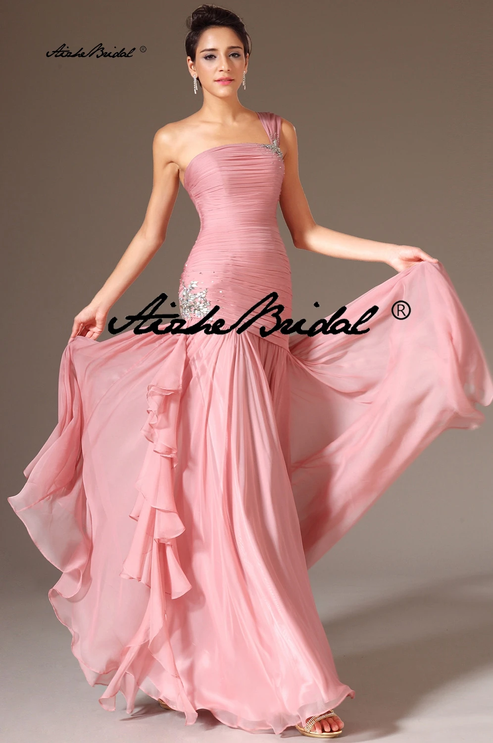 

Вечерние платья с рюшами на одно плечо, длинное платье русалки для выпускного вечера robe de soirée une épaule