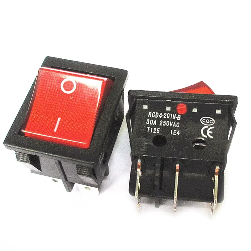 (2PCS) Welding Machine Switch Power Supply Ship Switch 30A T8555 Type KCD4 With Lamp 6 Pin 2 Gears 25*31mm