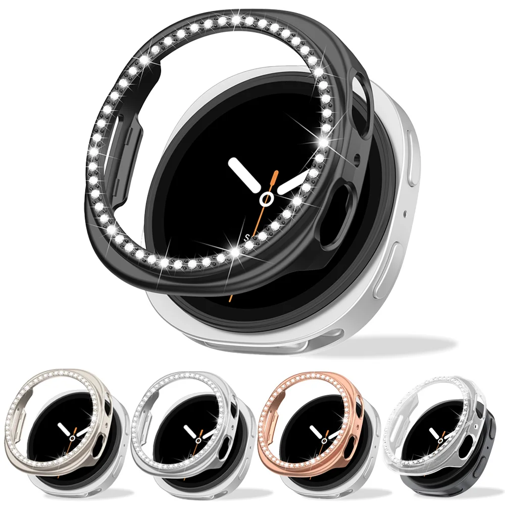 Diamond Case für Samsung Galaxy Watch 8 40 mm Hohlschutzhülle Smartwatch Zubehör für Galaxy Watch 8 44 mm Bumper Cover
