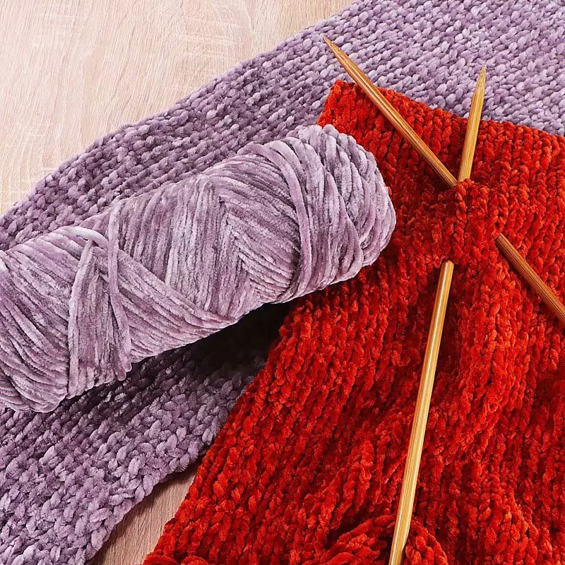 100g/Stück Handstrickgarn aus Chenille, Samtstrickgarn für Pullover, Schal, Decke, warme Häkelgarnserie für Amigurumi-Taschen, Matten, Puppen