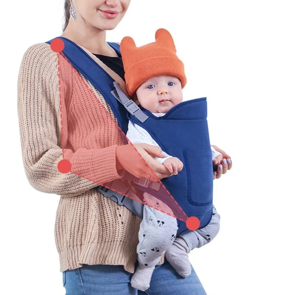 Solid color Baby Wrap Carrier Multi-Functional Cloth Infant Backpacks Dual-Shoulder Infant Kangaroo Bag Newborn Sling Wrap