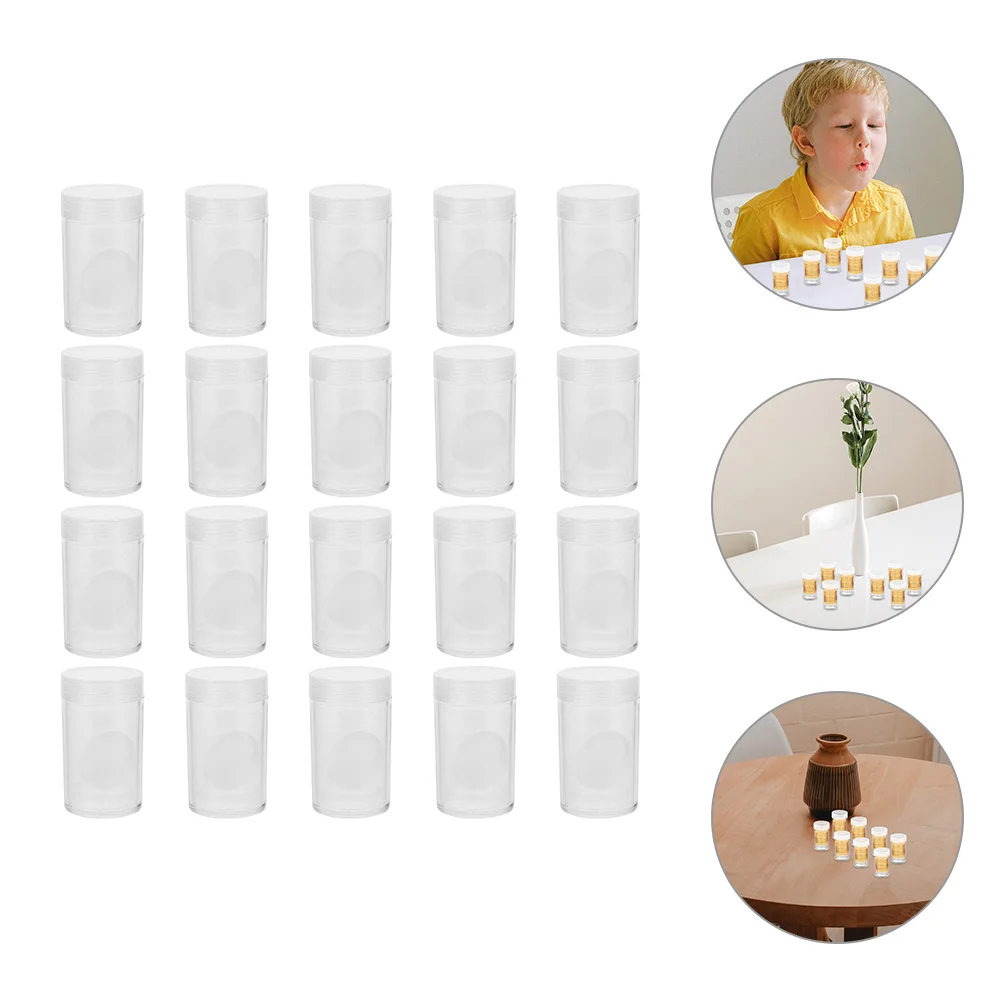 20 Pcs Coin Box Coins Holder Collecting Case Clear Round Container Pp Sponge Holders Storage Accessory Convenient Protector