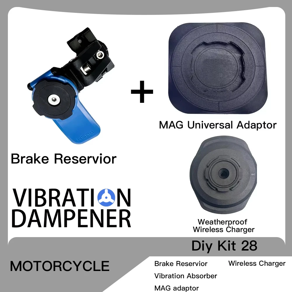 Motorstuurklem Stuurpen Vorkhouder PRO Houder Telefoonhouder Trillingsdemper MAG Universele adapters Draadloze oplader
