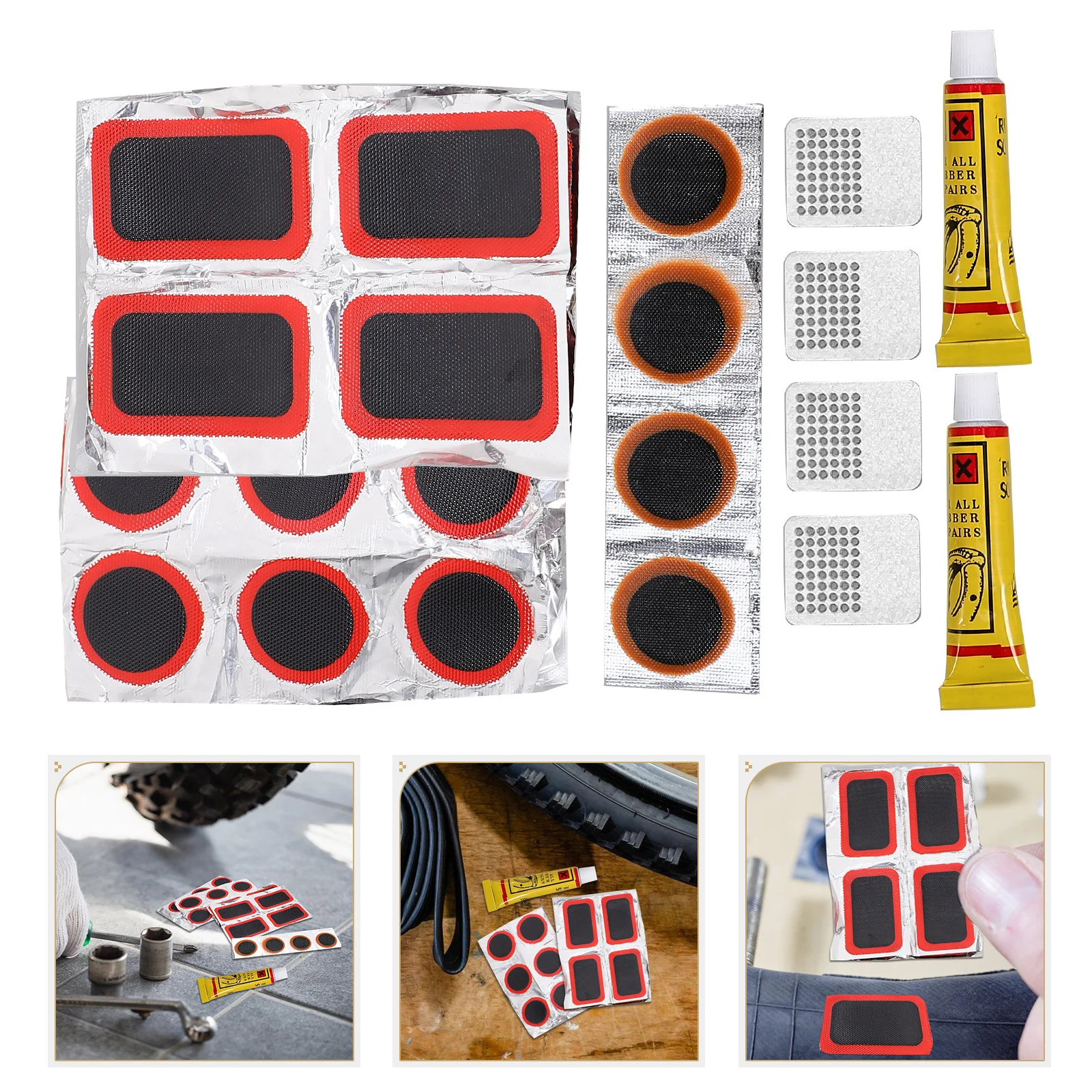 1 Set Of Bicycle Tire Repair Kit With Tire Levers, Compact Inner Tube Patch Kit For Road Mountain Bike, Bike Repair Supplies