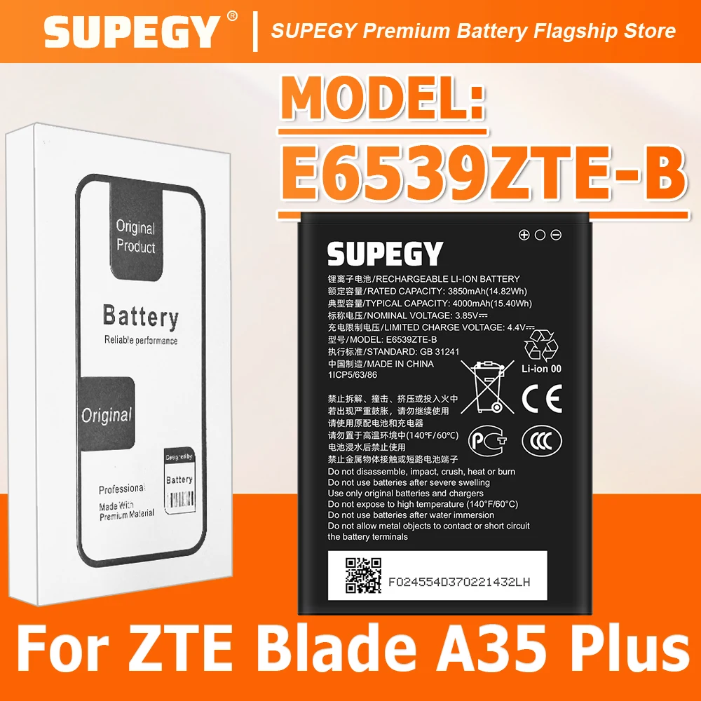 

100% New High Quality E6539ZTE-B Battery For ZTE Blade A35 Plus Replacement Battery Bateria