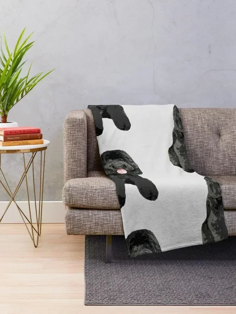 Cockapoo Cockerpoo Black Cutie Doodle Dog Throw Blanket Shaggy Decorative Throw Blankets