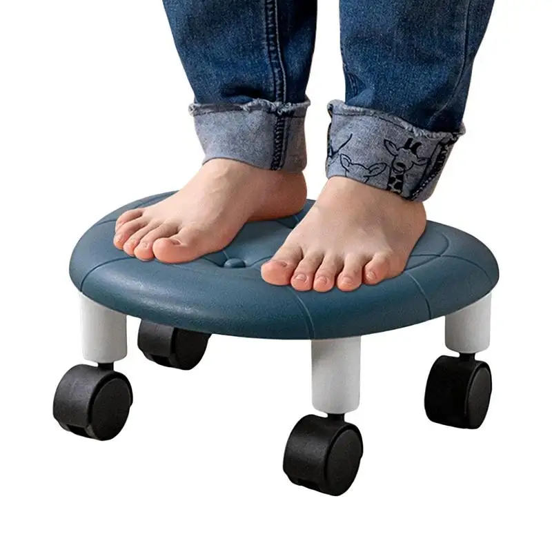 Roller Stool Short Stool Pulley Wheel Stool 360 Degree Swivel Low Roller Seat Rotating Low Stool Portable For Home Spa Nail