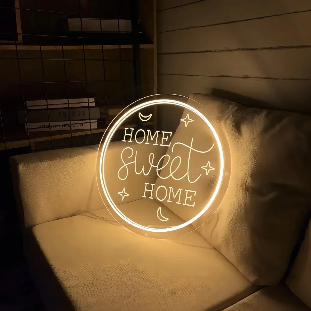 Letrero de neón para el hogar, letras luminosas Led personales para decoración de dormitorio, lámparas de neón en la pared, soporte personalizado