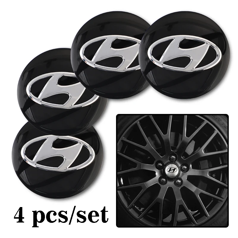 4Pcs 56mm Car Wheel Stickers Center Hub Cap Car Emblem Badge Decal For Hyundai Genesis N-LINE I10 I20 I30 I40 IX20 IX35 Kona