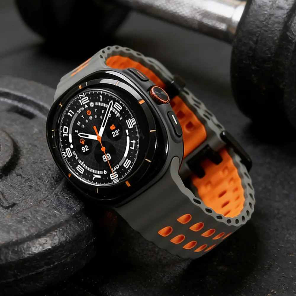 Original Straps For Samsung Galaxy Watch Ultra 2 47mm Accessories Marine Sport silicone Bracelet correa Galaxy Watch7 ultra Band