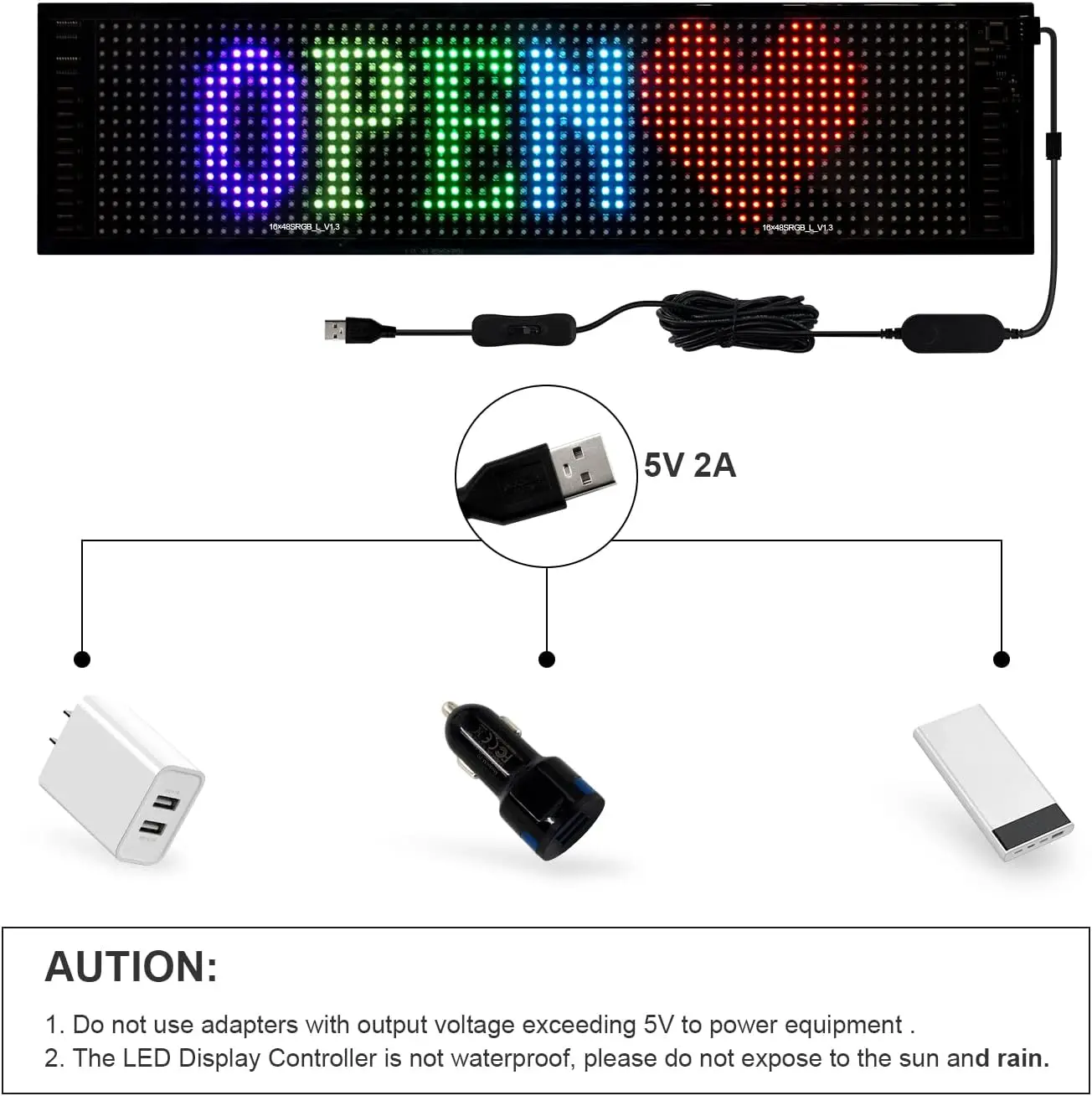 GOTUS-Rolling Publicidade LED Signage, sinal de carro flexível, Bluetooth App Controlado, padrão de texto personalizado, programável, USB, 5V