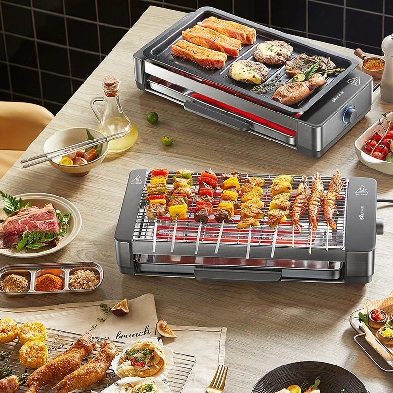 Household stainless steel multi-function skewer Indoor barbecue Electric baking pan Cooking machine