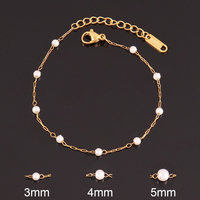 316L Stainless Steel White Pearl Bracelet For Women Fashion  Simple Pearl Beads Chain Bracelets Jewelry Gift
