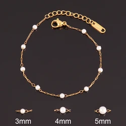 316L Stainless Steel White Pearl Bracelet For Women Fashion  Simple Pearl Beads Chain Bracelets Jewelry Gift