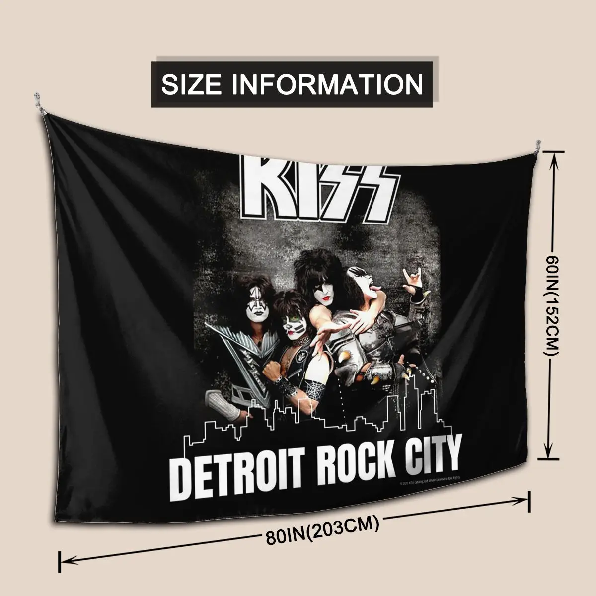 قبلة الفرقة ديترويت روك سيتي نسيج الجدار شنقا ديكور المنزل الجمالي المفروشات لغرفة النوم