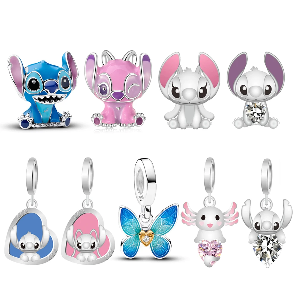 

Original Mixed Cute Cartoon Stitch & Angel Set Charm Fit Pan Bracelet Beads for Women Jewelry Making DIY Family Friends Gift