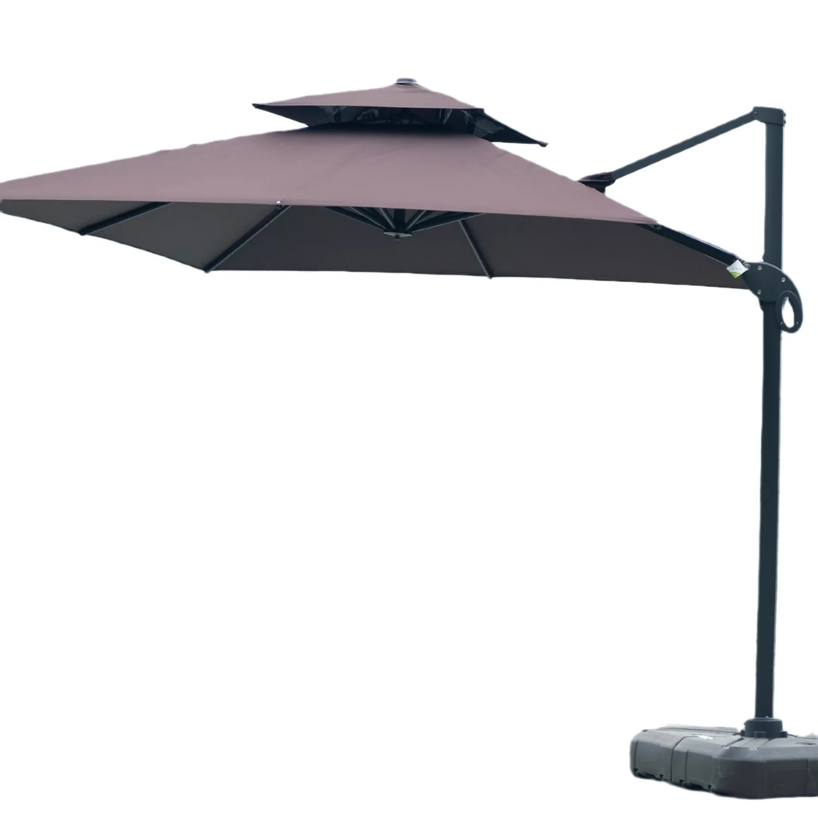 260g Square Roman Aluminum Umbrella with PU Coating Outdoor Furniture for Courtyard, Balcony, Park