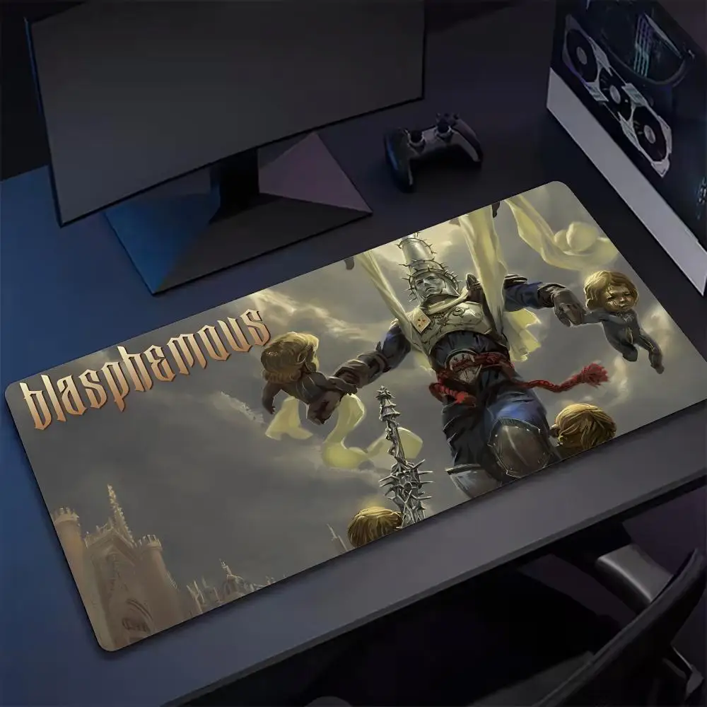 15Gamer B-Blasphemous  Mouse Pad Tapetes de Mesa Teclado, Borracha Kawai, Tapete de Mesa Antiderrapante, XXL90x40cm