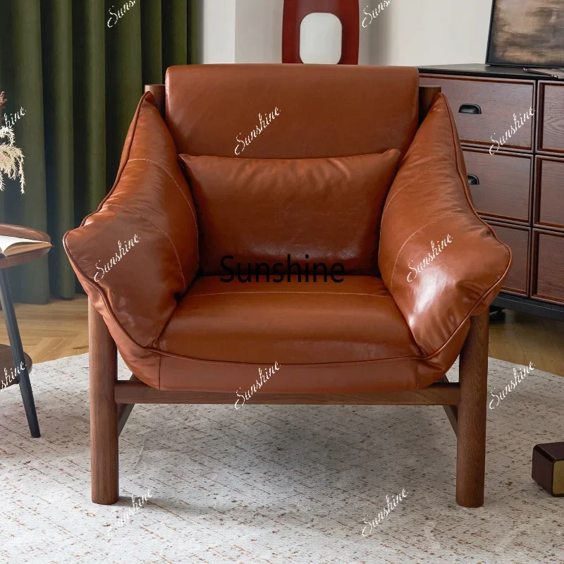 French retro single sofa chair Nordic office high-end living room leisure chairTJ