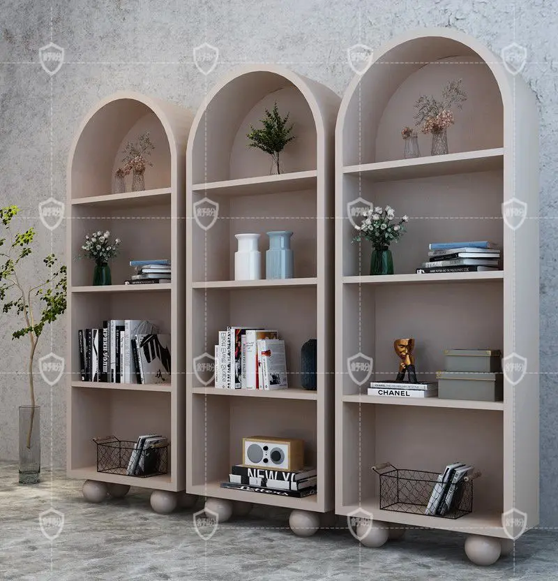 Bookshelves display cabinets, arched bookcases, Nordic bookshelf display cases