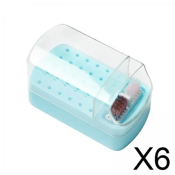 

Dustproof Nail Bit Stand 30 Holes Nail Drill Organizer Polishing Head Box Portable Storage Case for Home Salon Nail Tools