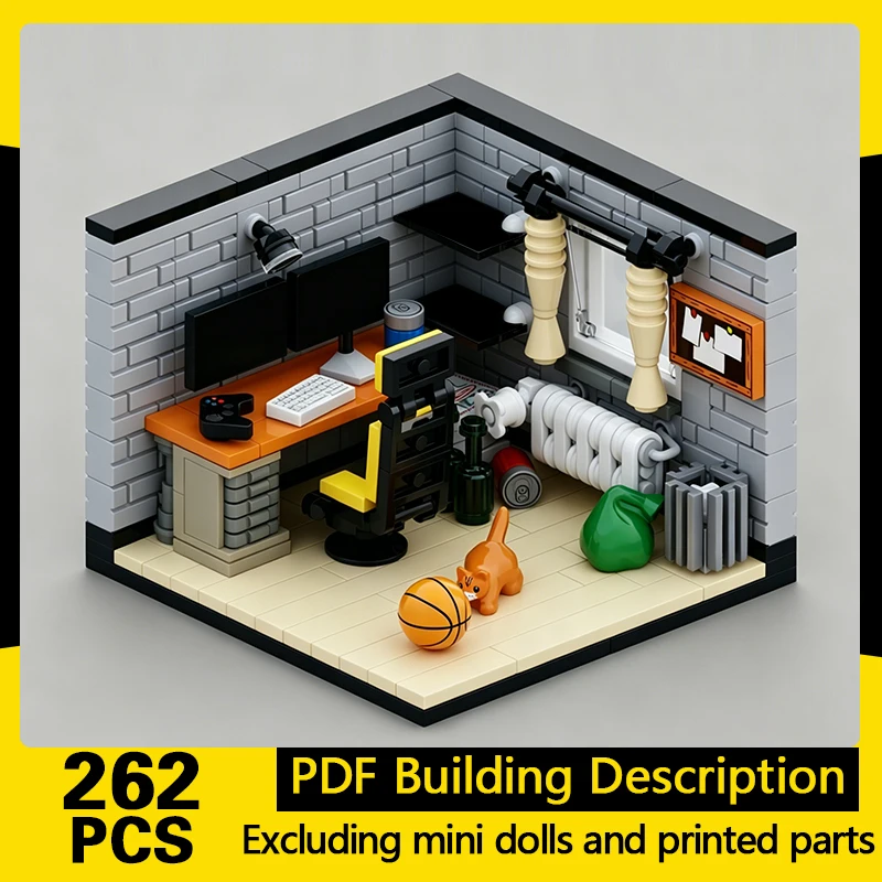 

City Street View Model MOC Building Bricks Gaming Room Diorama Modular Technology Gifts Holiday Assemble Children Toys Suit
